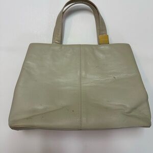 Burberry Beige Leather Tote Bag